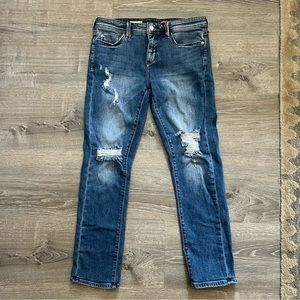 PILCRO Mid-Rise Slim Boyfriend Jeans, Distressed, Straight, 26-27